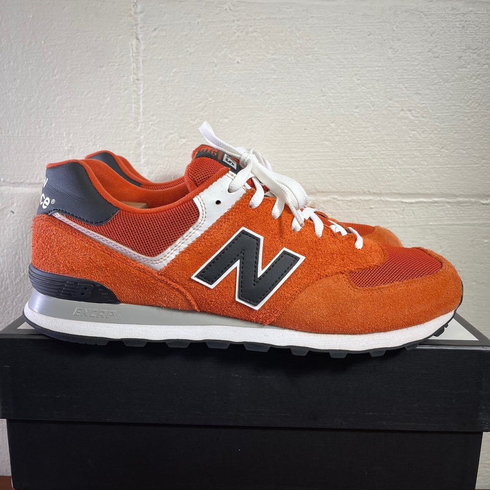 New Balance 574 ML574VTL Varsity Orange Running Shoes Sneaker Men's US 14 EE